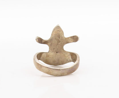 925 Sterling Silver Vintage Ring Cutout Jumping Frog  Sz 7  RG31687