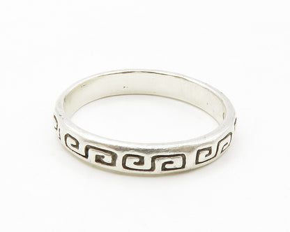 CAROLYN POLLACK 925 Silver  Vintage Greek Key Pattern Band Ring Sz 6  RG14277