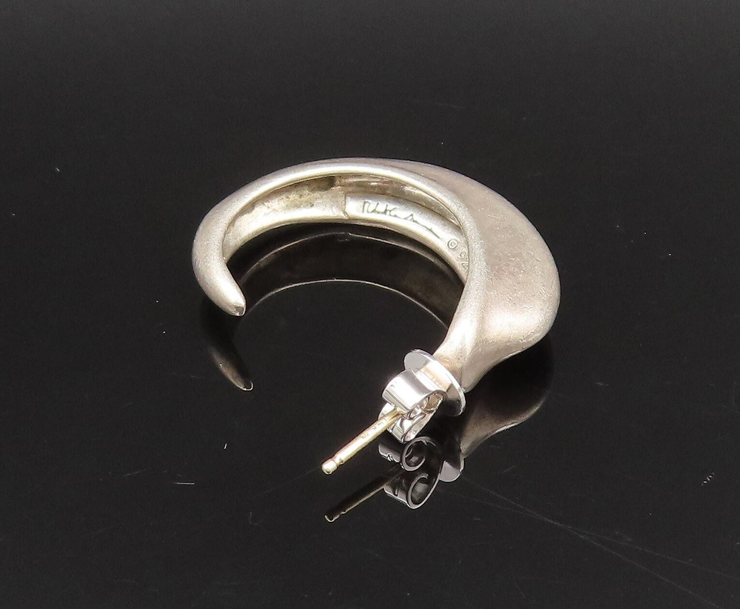 DESIGNER 14K GOLD & 925 Silver  Vintage Two Tone Singles Lot Earrings  EG12087