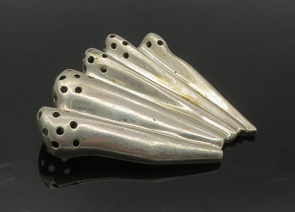 N&R 925 Sterling Silver  Vintage Modernist Cutout Fan Design Brooch Pin BP4146