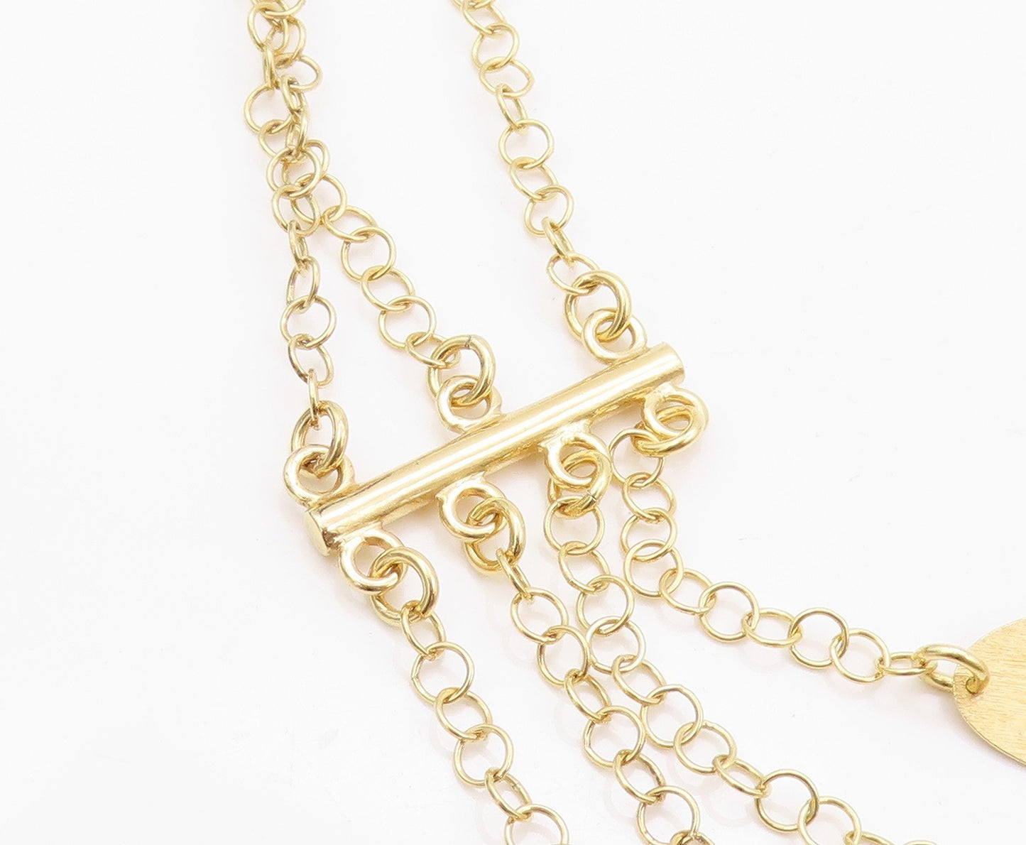 925 Sterling Silver Vintage Necklace Gold Plated Multi Cutout Designer  NE4506
