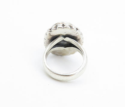 925 Sterling Silver  Vintage Turquoise Bubble Cocktail Ring Sz 6.5  RG7553
