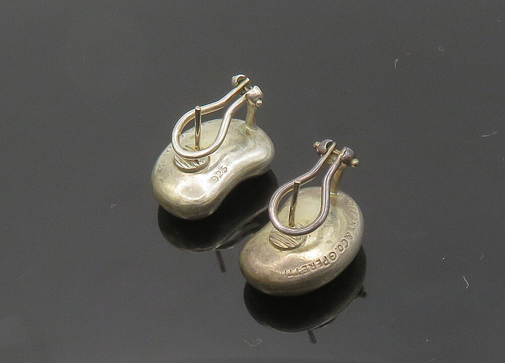 TIFFANY & CO. 925 Sterling Silver  Vintage Bean Shaped Drop Earrings  EG10091