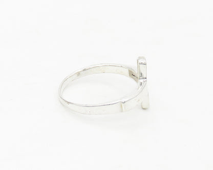 925 Sterling Silver  Shiny Religious Cross Smooth Band Ring Sz 8  RG17061