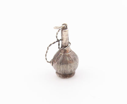 925 Sterling Silver  Vintage Dark Tone Wire Twist Hollow Vase Pendant  PT16509