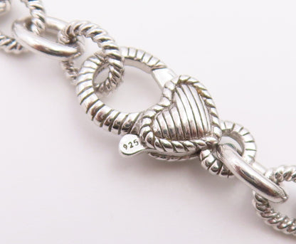 925 Sterling Silver Vintage Necklace JUDITH RIPKA Gemstone Twisted Rope  NE4926