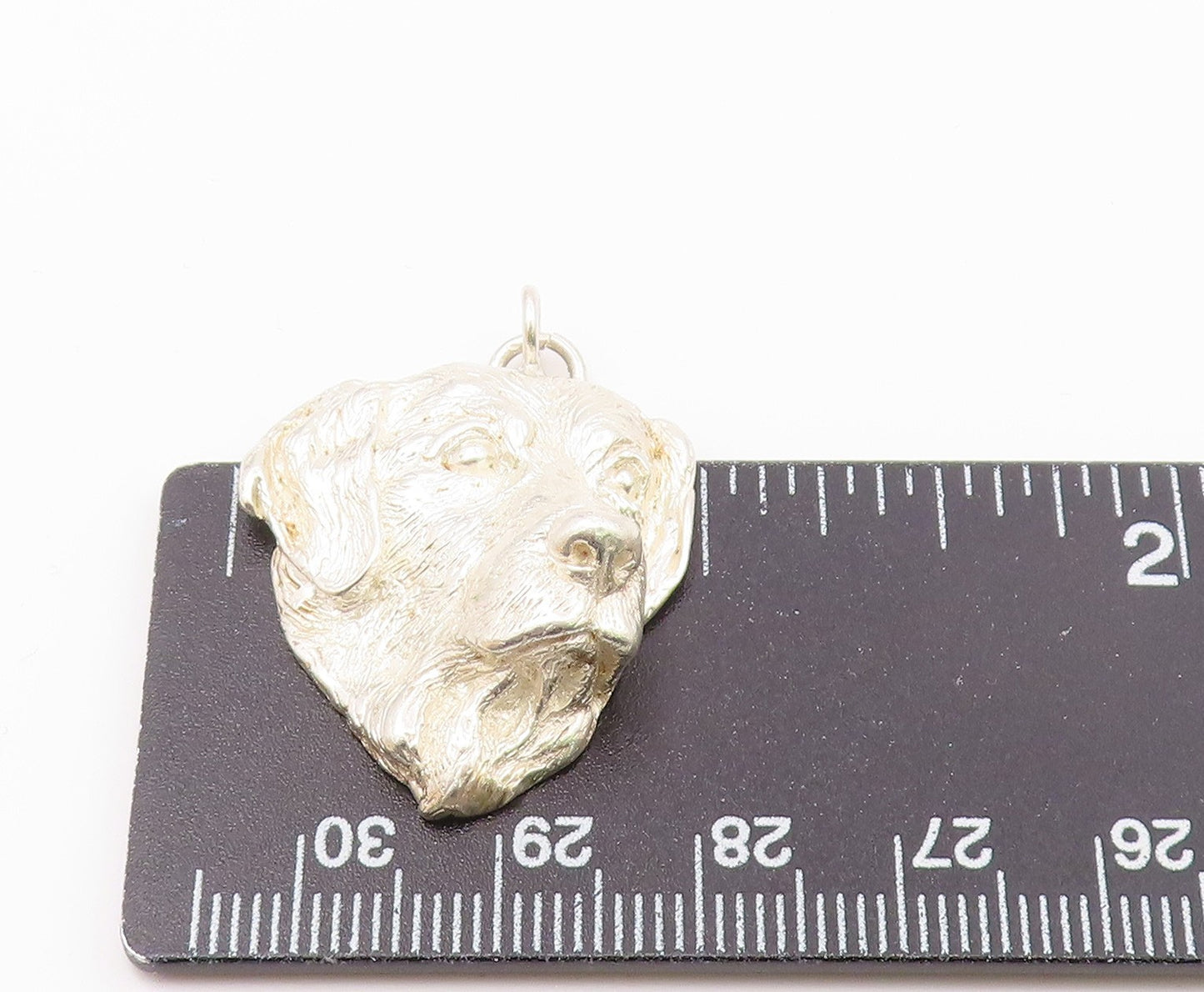 925 Sterling Silver  Vintage Shiny Dog's Face Animal Motif Pendant  PT19713