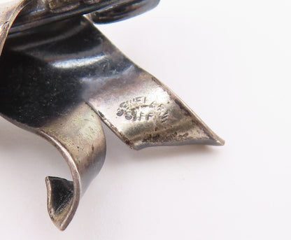 BEAU 925 Sterling Silver  Vintage Fashion Twisted Cat Brooch Pin  BP9786