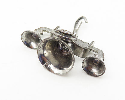 925 Sterling Silver  Vintage Dark Tone Old Fashioned Telephone Pendant  PT8488