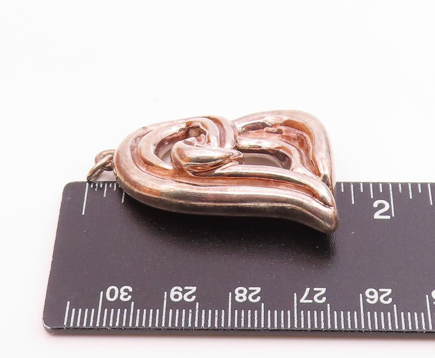 DESIGNER 925 Silver  Vintage Dark Tone Hollow Love Heart Pendant  PT19496