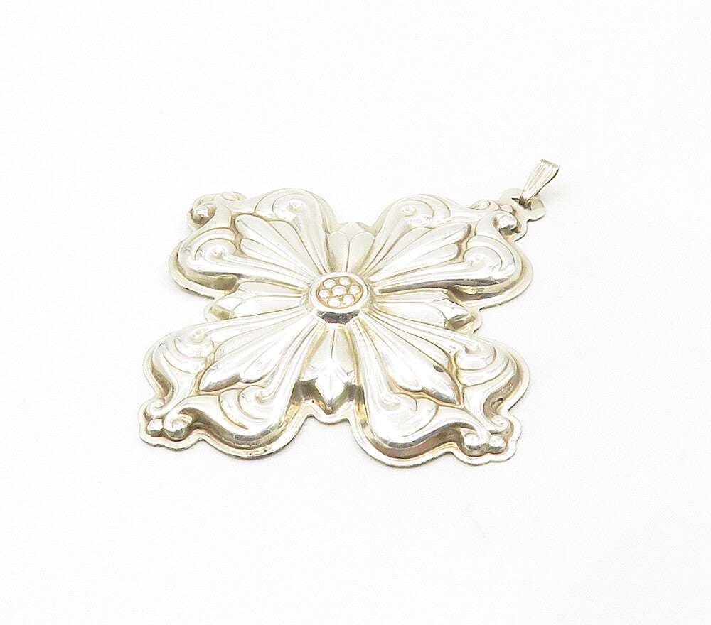 REED & BARTON 925 Sterling Silver  Vintage Christmas Cross Pendant  PT13452