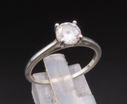 925 Sterling Silver  Vintage Minimalist Cubic Zirconia Ring Sz 8.5  RG25080