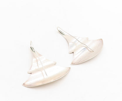 925 Sterling Silver Vintage Earrings Designer Cutout Christmas Tree  EG13305
