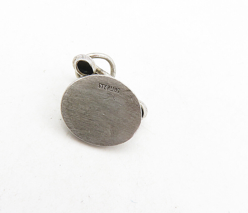 925 Sterling Silver  Vintage Old Fashioned Telephone Motif Pendant  PT6384