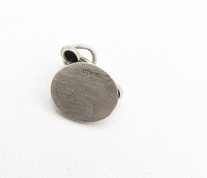 925 Sterling Silver  Vintage Old Fashioned Telephone Motif Pendant  PT6384