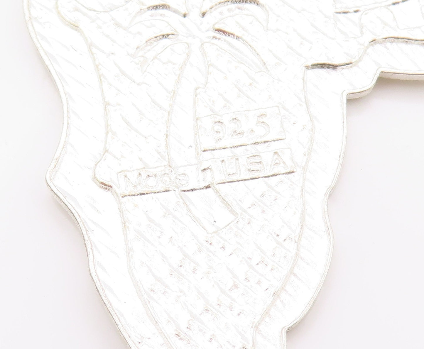 925 Sterling Silver Vintage Pendant Large Africa Map Cutout  PT24028