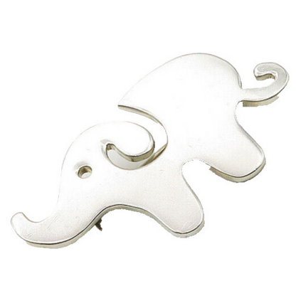 MEXICO 925 Sterling Silver  Vintage Shiny Elephant Animal Brooch Pin  BP7017