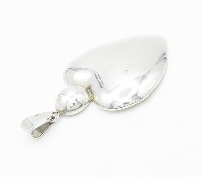 LOS BALLESTEROS 925 Silver  Vintage Shiny Hollow Love Heart Pendant  PT11981