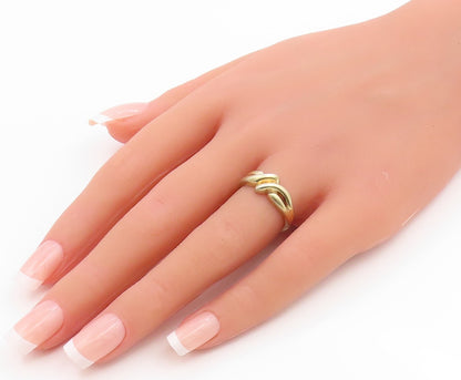 925 Sterling Silver Vintage Ring Gold Plated BERMARK Elegant Knot Sz 6.5 RG35514