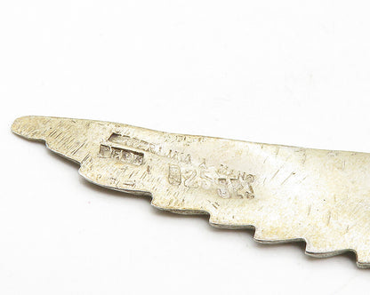 PERU 925 Sterling Silver  Vintage Flying Eagle Etched Detail Brooch Pin BP3761