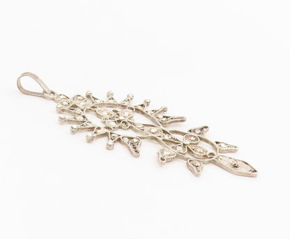 925 Sterling Silver Vintage Pendant Celestial Sunburst Filigree Design  PT25478