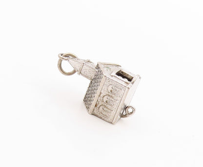 925 Sterling Silver Vintage Pendant 3D Wedding Couple House (MOVES) PT24674