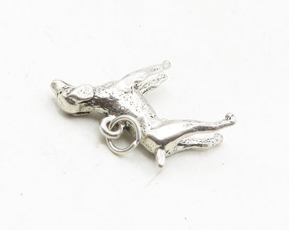 925 Sterling Silver  Vintage Petite Sculpted Standing Dog Pendant  PT7191