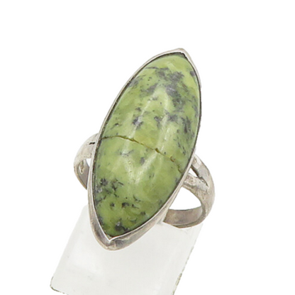 925 Sterling Silver Vintage Real Marquise Turquoise Ring Sz 7.5 RG17713