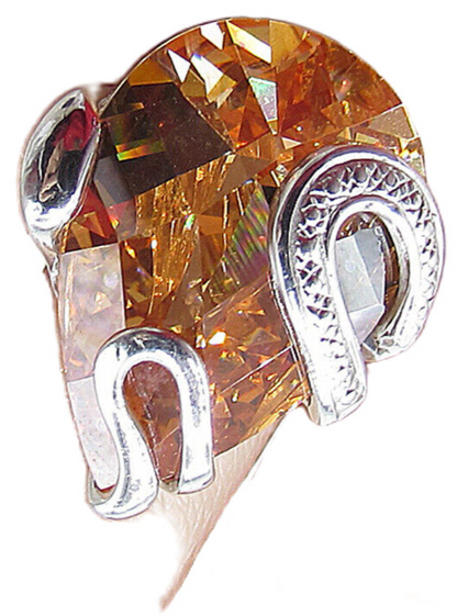 925 Sterling Silver  Faceted Citrine Tear Drop Solitaire Ring Sz 7  RG1654