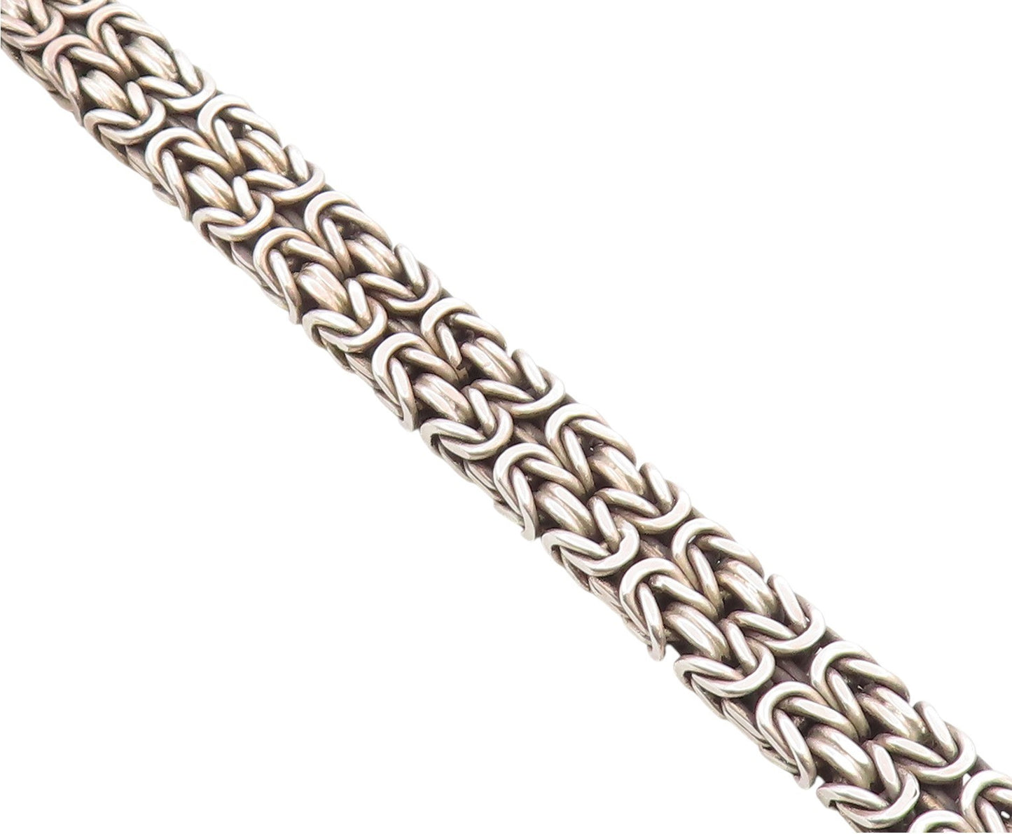 925 Sterling Silver Vintage Bracelet Classic Scrollwork Byzantine Chain  BT12053