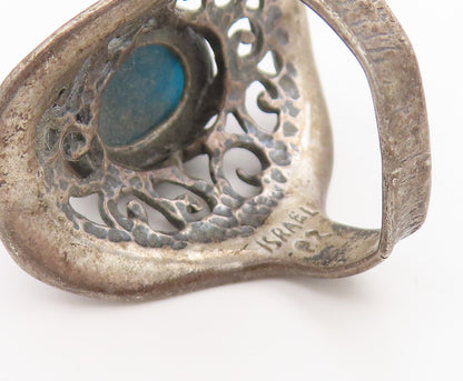 925 Sterling Silver Vintage Ring OR PAZ ISRAEL Cabochon Gemstone  Sz 8  RG34486