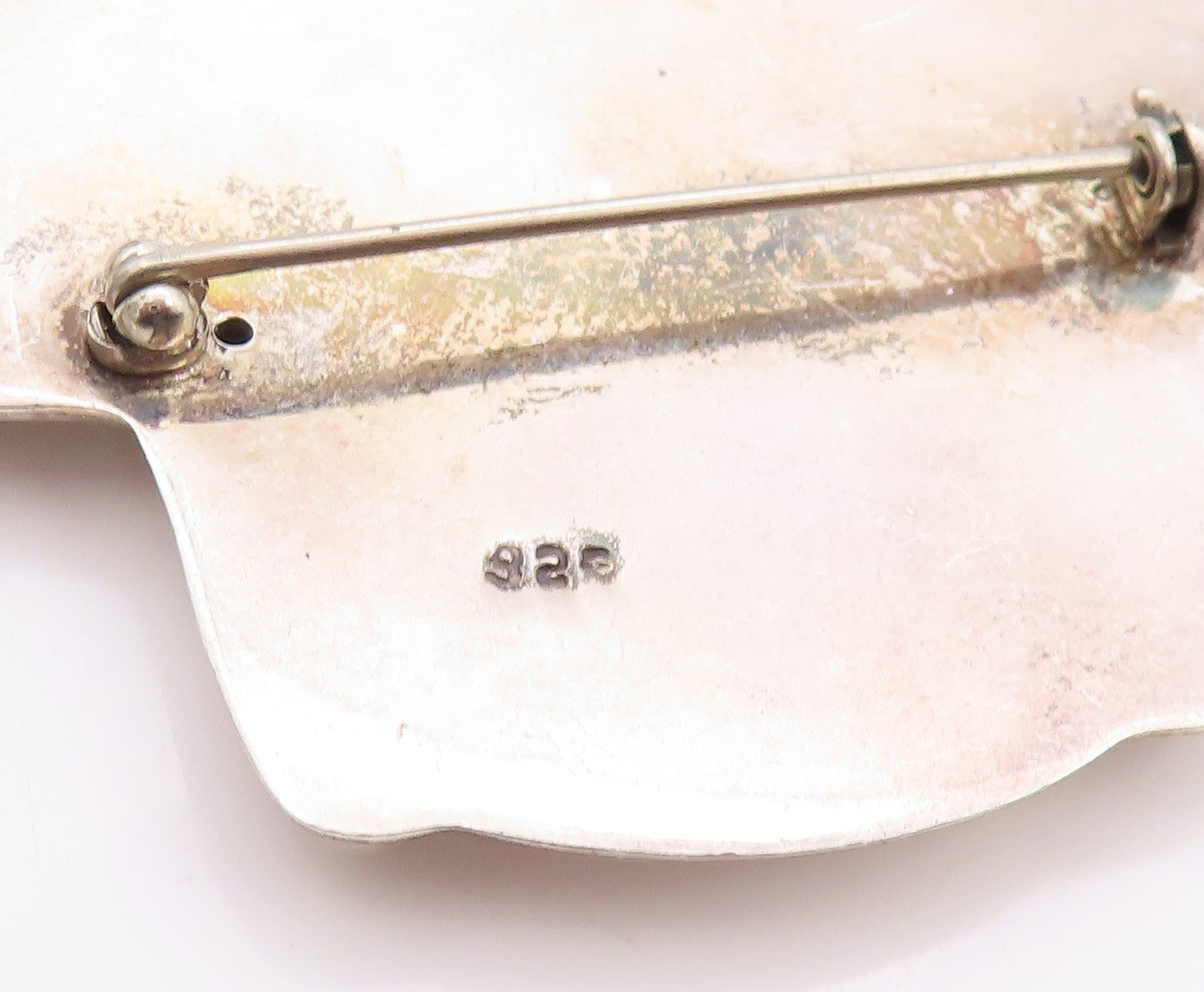 925 Sterling Silver Vintage Brooch Cabochon Gemstones Cow Boy Hat  BP11579