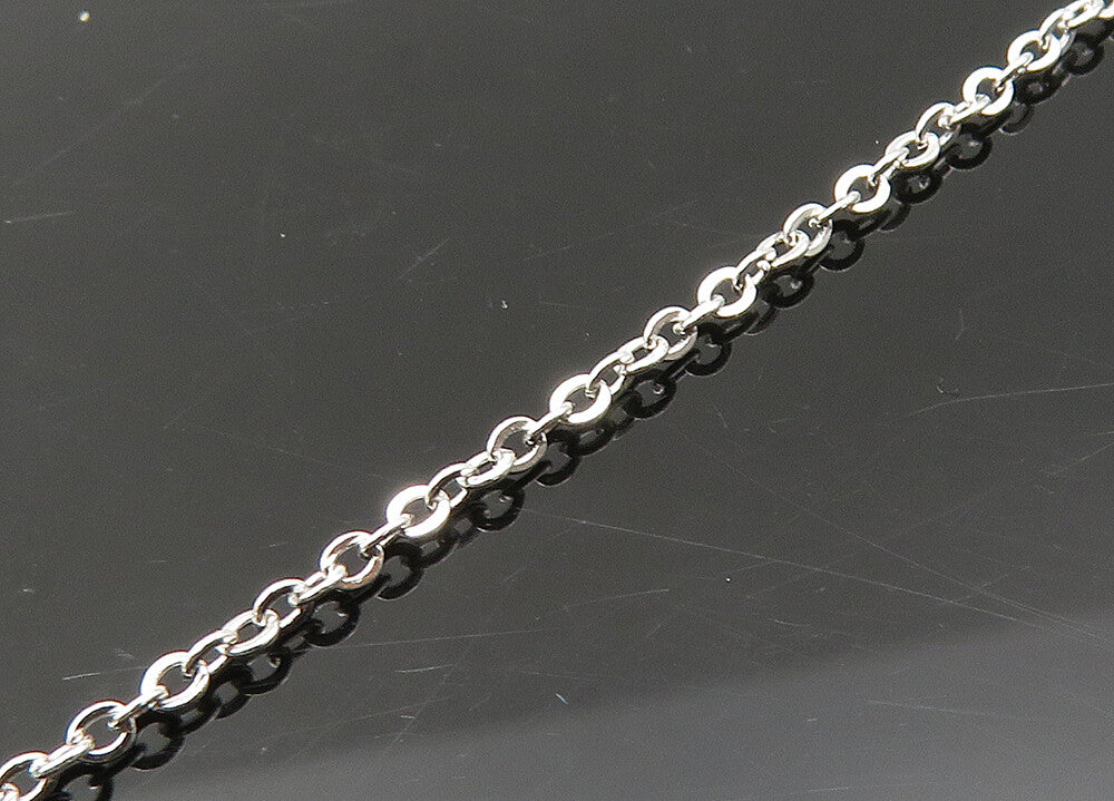 925 Sterling Silver  Vintage Shiny Enjoy Life Today Chain Necklace  NE3567