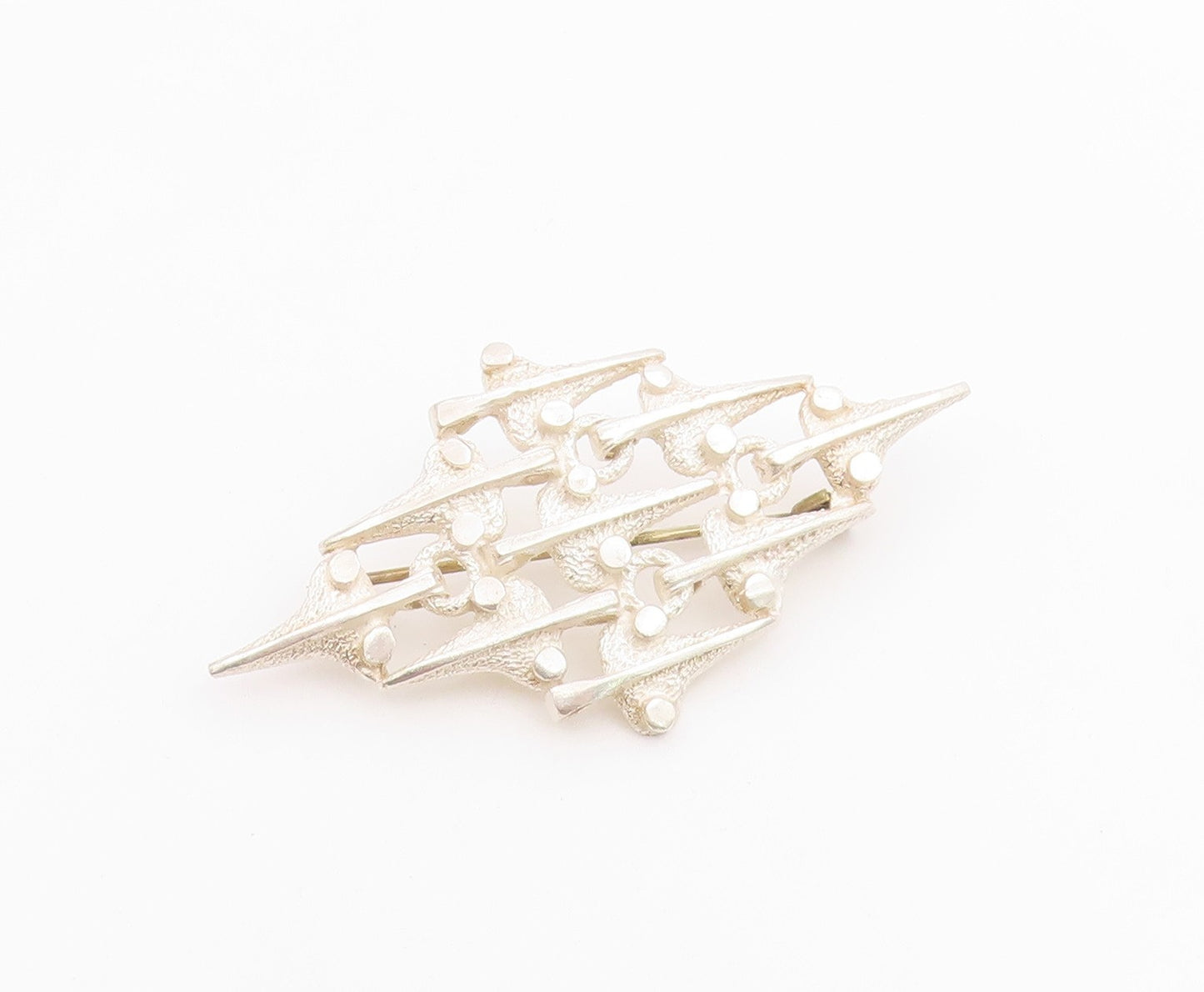 KNUT PAULSEN NORWAY 925 Silver  Vintage Modernist Shiny Brooch Pin  BP9187
