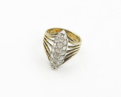PANETTA 925 Silver  Vintage Topaz Gold Plated Cocktail Ring Sz 7.5  RG19335