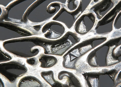 CAROLYN POLLACK 925  Silver  Vintage Shiny Swirl Vine Cuff Bracelet  BT9158