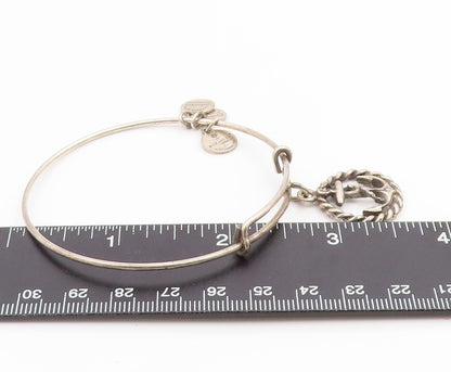 ALEX & ANI 925 Silver  Vintage Ship Anchor Charmed Bangle Bracelet  BT9102