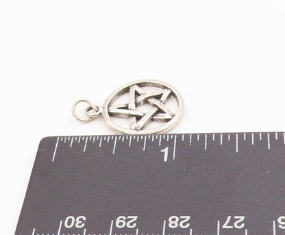 925 Sterling Silver Vintage Pendant Antique cutout Framed Star Charm  PT24479
