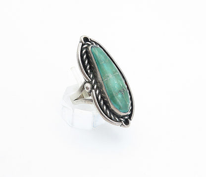 NAVAJO 925 Sterling Silver  Vintage Turquoise Twist Cocktail Ring Sz 6  RG3617