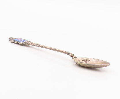 925 Sterling Silver  Vintage Enamel Alsfeld Germany Espresso Spoon  TR1599