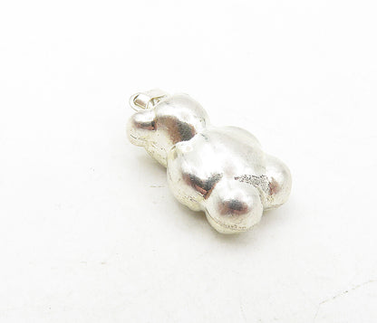 925 Sterling Silver  Vintage Petite Shiny Hollow Teddy Bear Pendant  PT6694
