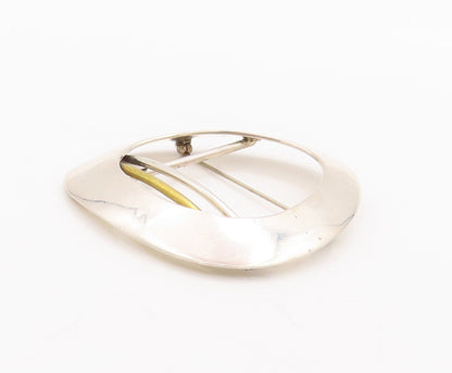 925 Sterling Silver Vintage Brooch Pin MEXICO Large Egg Shape Ring & Rod BP10849