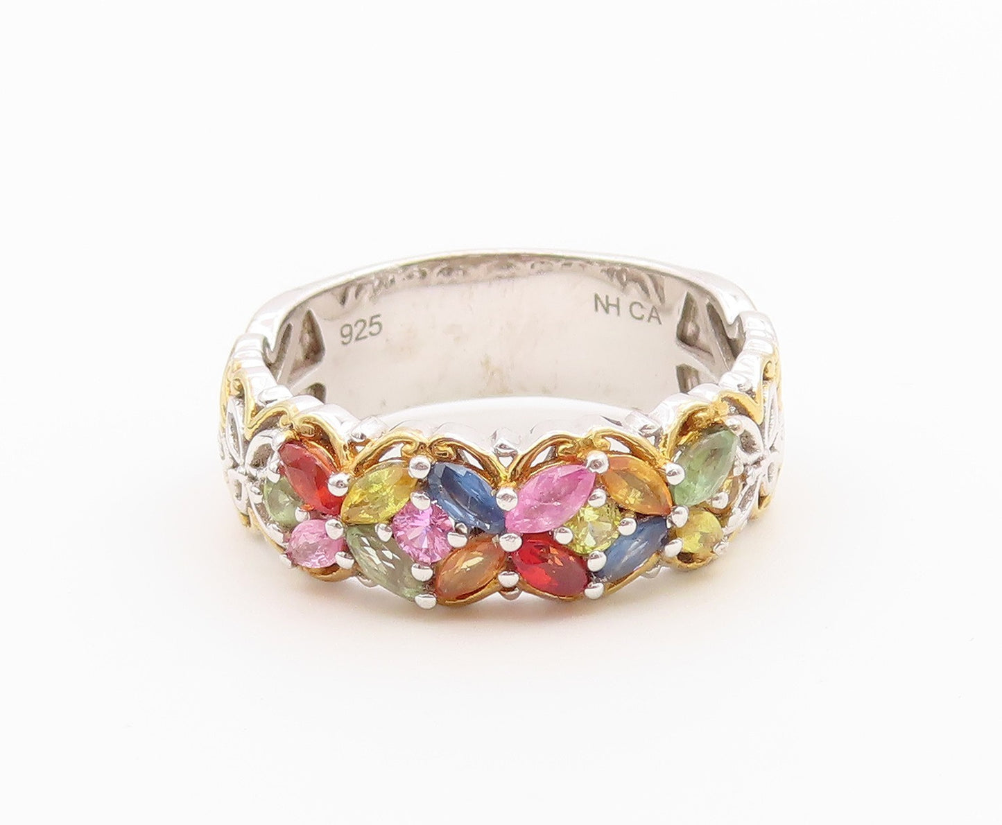 925 Sterling Silver Vintage Ring MICHAEL VALITUTTI Gemstone Band  Sz 12  RG36463