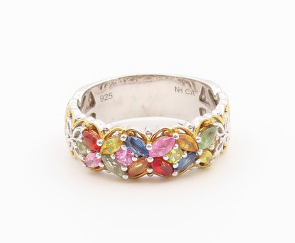 925 Sterling Silver Vintage Ring MICHAEL VALITUTTI Gemstone Band  Sz 12  RG36463