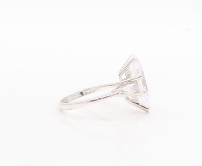 925 Sterling Silver Vintage Ring Marquise Cut & CZ Side Stones   Sz 7  RG29806
