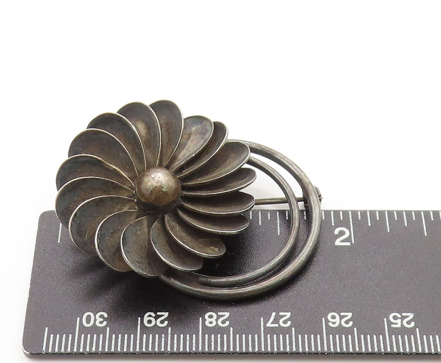 925 Sterling Silver Vintage Brooch GEORG JENSEN DENMARK Floral Design  BP11862
