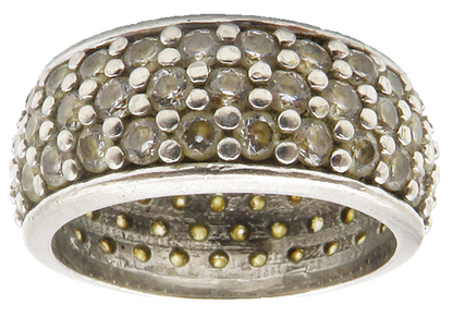 925 Sterling Silver  Vintage Cubic Zirconia Eternity Band Ring Sz 5  RG14245