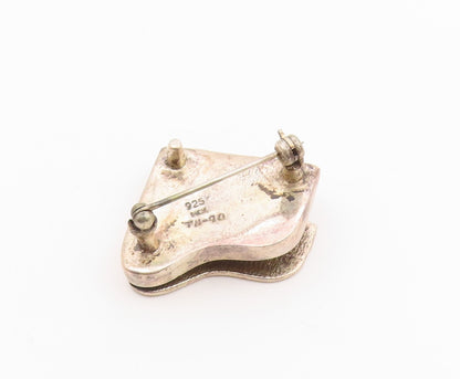 MEXICO 925 Sterling Silver  Vintage Minimalist Piano Brooch Pin  BP9410