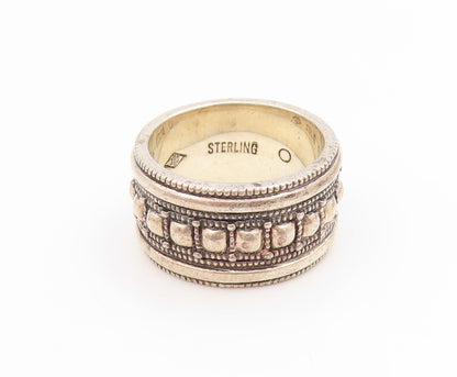 925 Sterling Silver Vintage Ring JUDITH JACK Beaded Rope Band  Sz 6.5  RG34552