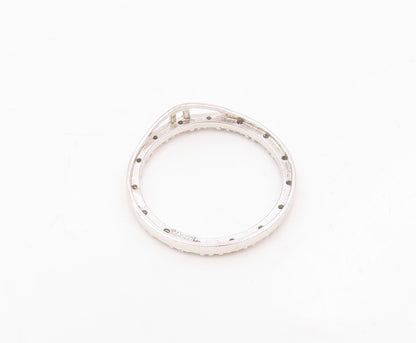 925 Sterling Silver  Vintage Genuine Diamonds Open Circle Pendant  PT15683